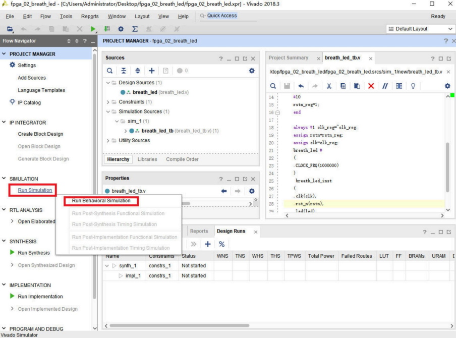 VIVADO仿真的使用之呼吸灯(含工程源码) - 第9张 - FPGA线上课程平台|最全栈的FPGA学习平台|FPGA工程师认证培训 VIVADO仿真的使用之呼吸灯(含工程源码) - 第9张